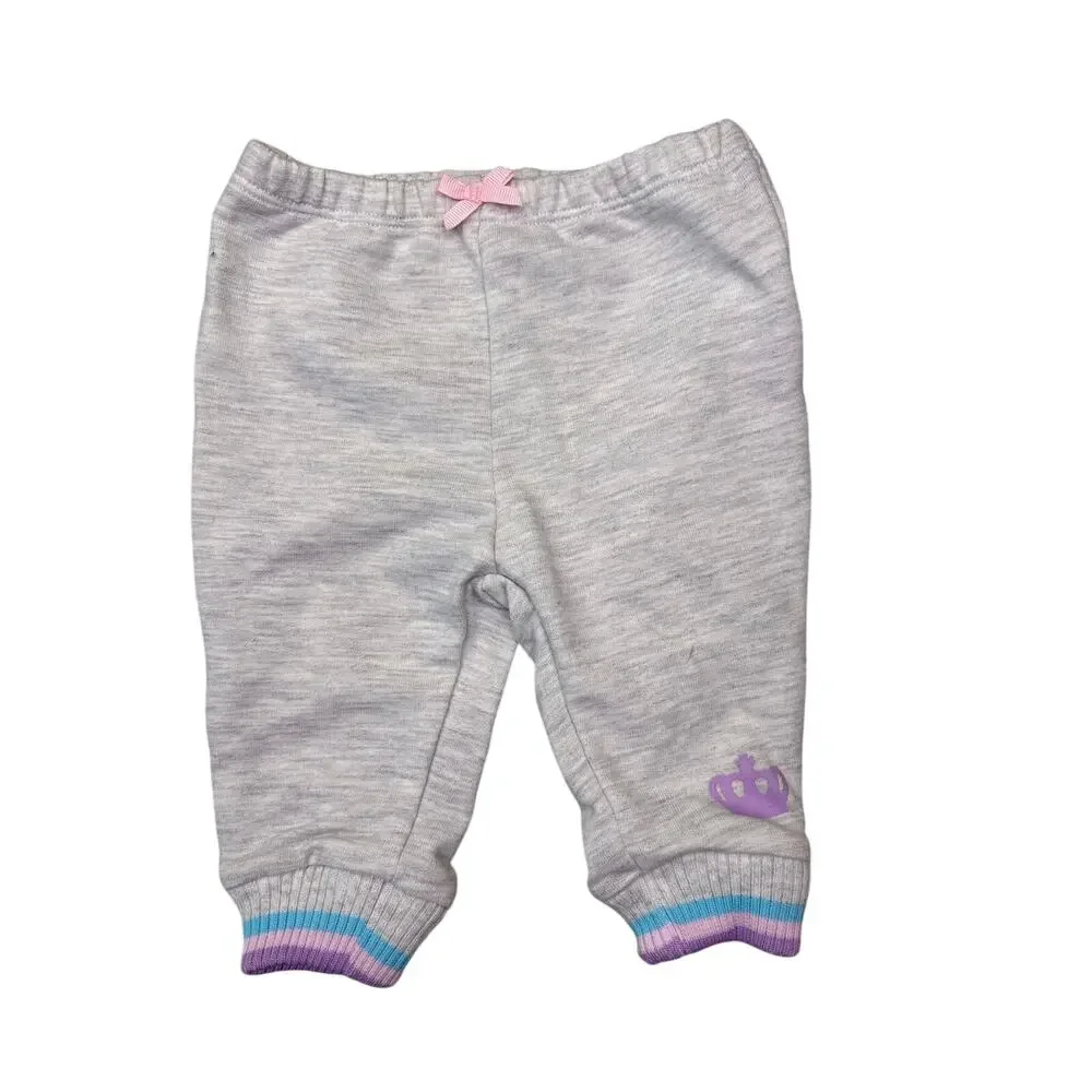 Juicy Couture Baby 2 Pc Outfit Set 0-3 Months Pink Logo Bodysuit Gray Pants NWT